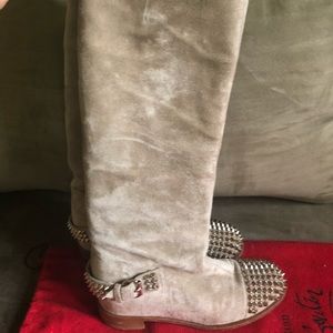 Christian louboutin spiked riding boots